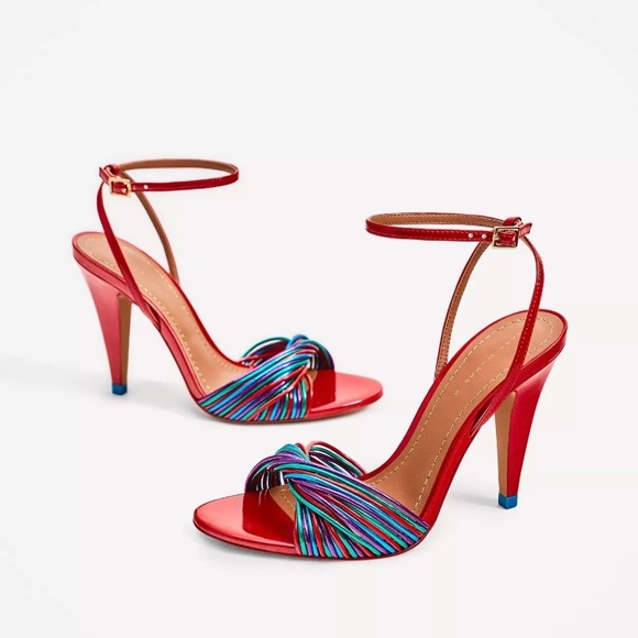 red multi colored heels